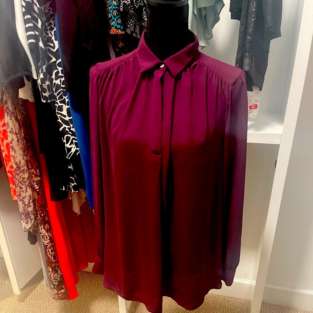Maroon/Wine Ann Taylor Loft shirt; size Medium